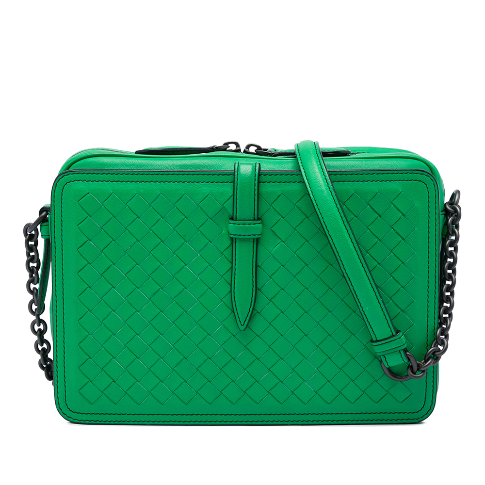 Pre-Loved Bottega Veneta Nappa Intrecciato Belt Flap Camera Bag